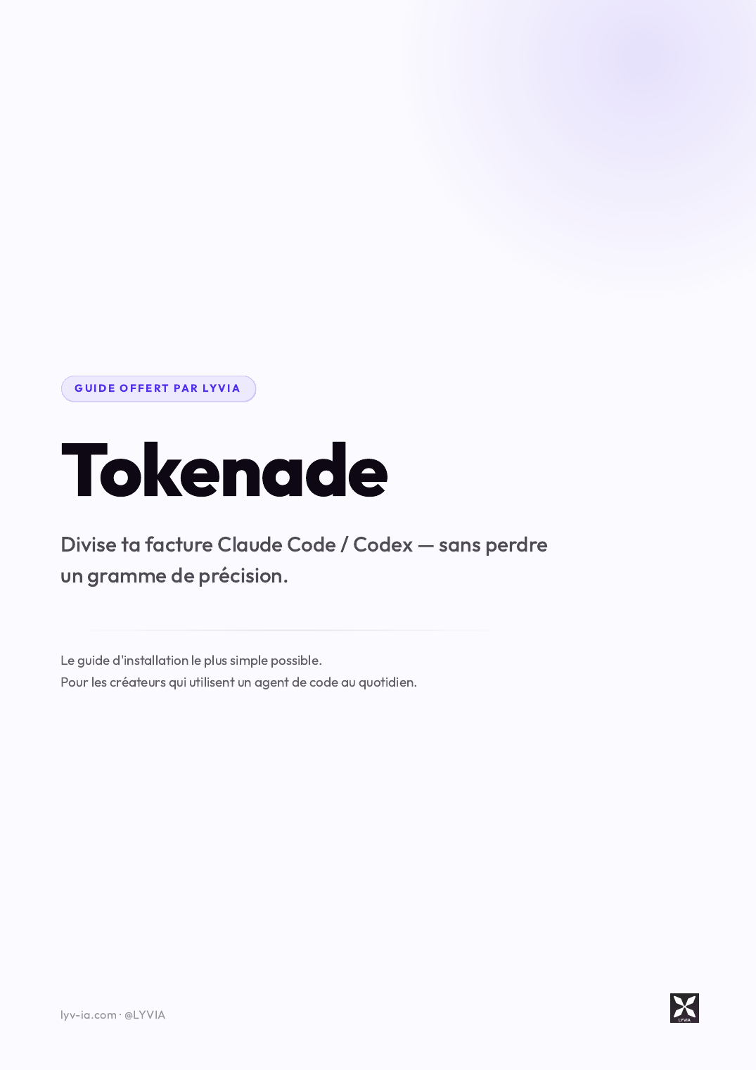 Aperçu du PDF : guide d'installation Tokenade par LYVIA